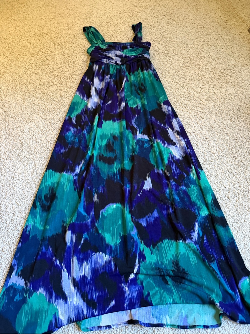 Maxi Skirt Dress in Teal & Navy